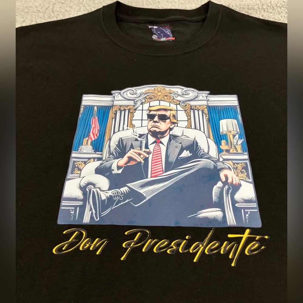 Don Presidenté Trump Cigar Powerful Oval Office Men’s Black Tee